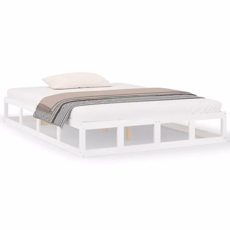 Letto Super King vidaXL in legno massello di pino bianco con doghe fisse L/P: 180 x 200 cm