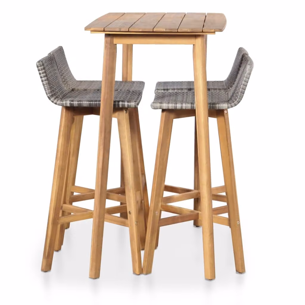 vidaXL Set da pranzo da giardino 5 pezzi in legno massiccio di acacia