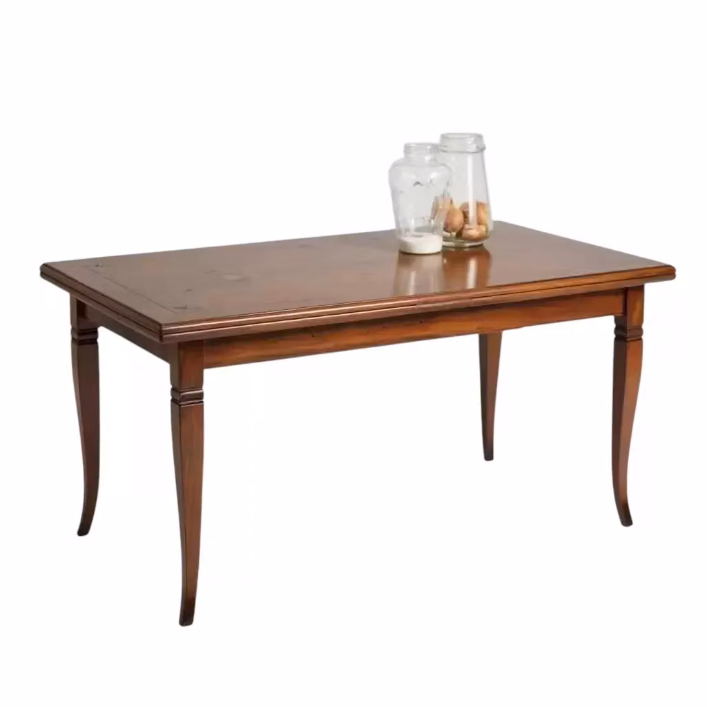 Tavolo allungabile rettangolare classico con intarsio in legno Mobili 2G marrone L: 180 cm, P: 90 cm, H: 78 cm