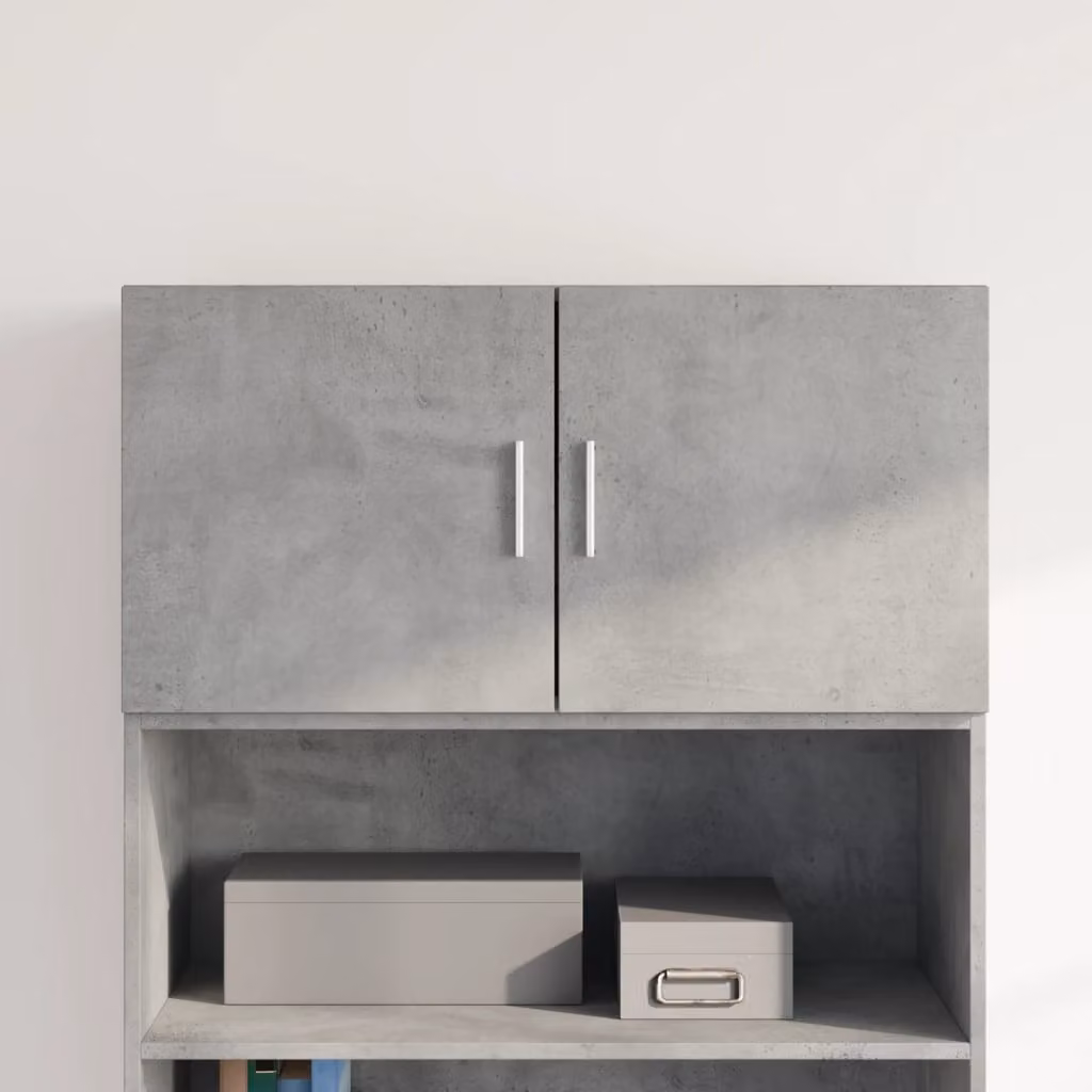 Mobile a parete vidaXL in legno multistrato e MDF, Grigio Cemento, L 80 x P 42,5 x H 40 cm