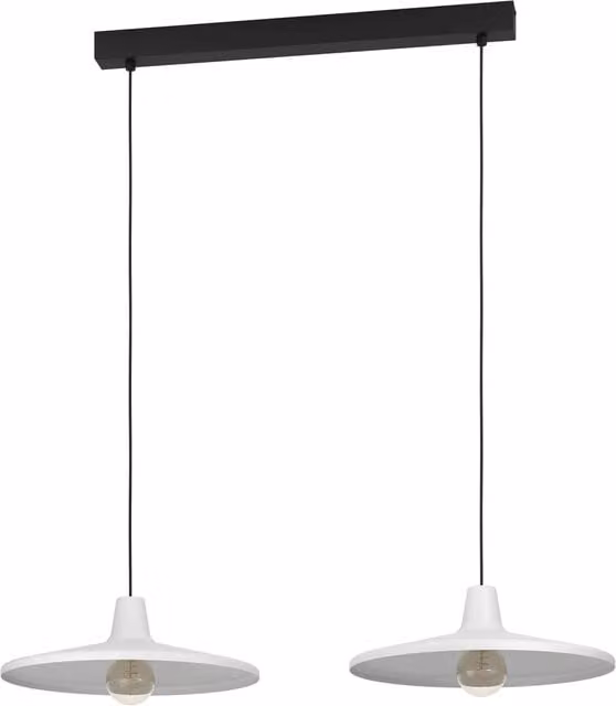 Lampadario a sospensione Eglo Miniere in metallo nero e grigio con 2 luci E27
