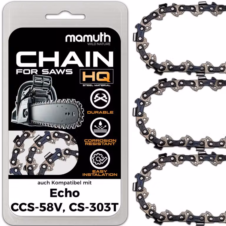 3 catene per motosega, lunghezza 35 cm, passo 0,325", spessore 1,1 mm, modello 59 TG, compatibili con motoseghe Echo CCS-58V e CS-303T