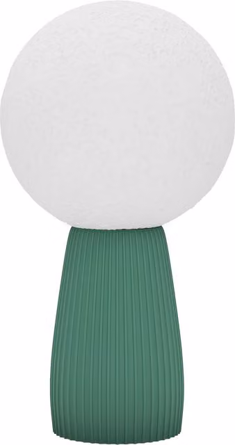 Lampada da Tavolo a Forma di Luna HOMCOM con 3 Colori e 10 Livelli di Luminosità, Bianco e Verde Scuro, Ø15 x H 28 cm