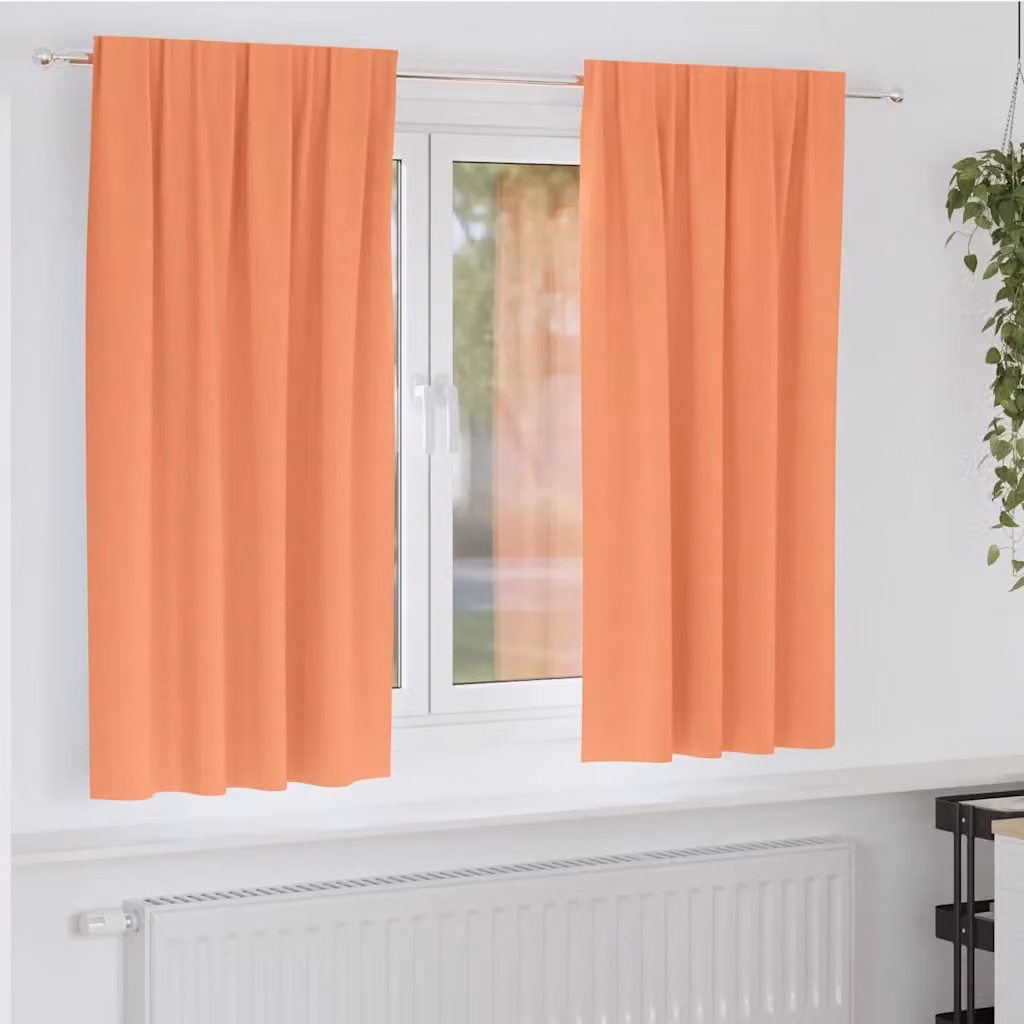 Set di 2 tende blackout vidaXL con anelli in poliestere, colore terracotta, L: 175 cm x H: 140 cm