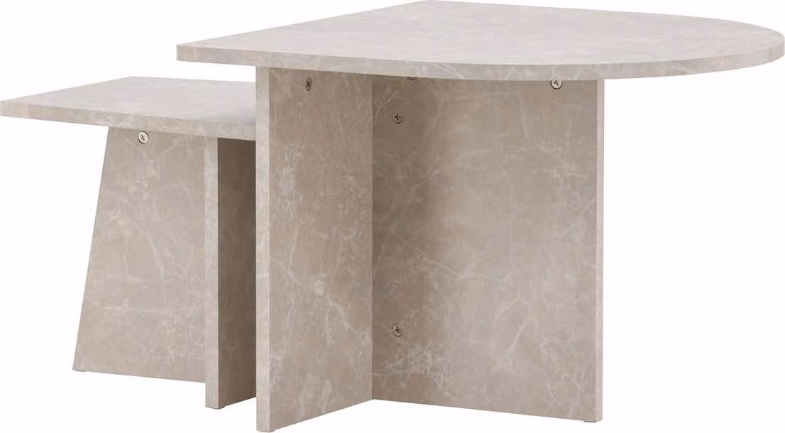 FURNLUX Tavolino Sala Beige 60cm / Hauptfarbe: Beige / Dimensioni: 60 x 60 x 45 cm