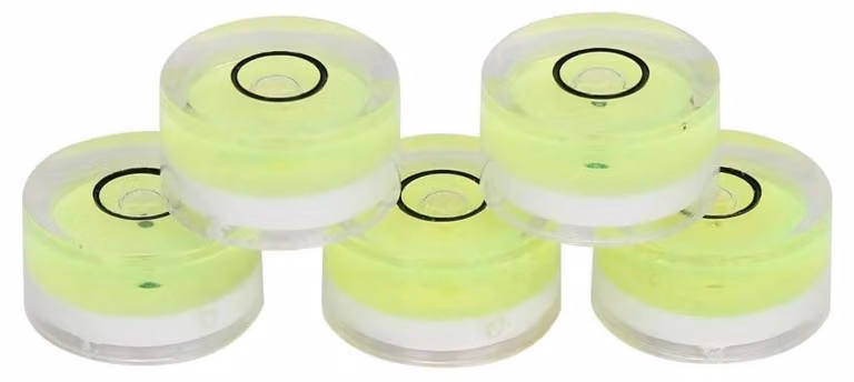 Livella a bolla mini, rotonda, 15 mm, confezione da 5 pezzi, per la calibrazione orizzontale
