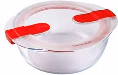 Contenitore alimenti in vetro Pyrex Cook & Heat 207PH00 con coperchio a scatto, trasparente, 1,1 l