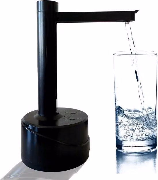 Distributore d'acqua portatile a doppia uscita (ABS nero) - Compatibile con contenitori da 5 galloni - Ricaricabile tramite USB-C - Pompa elettrica pieghevole per ufficio - Pompa per contenitori d'acqua - Pompa elettrica - Pompa per tenda - Ideale per cas