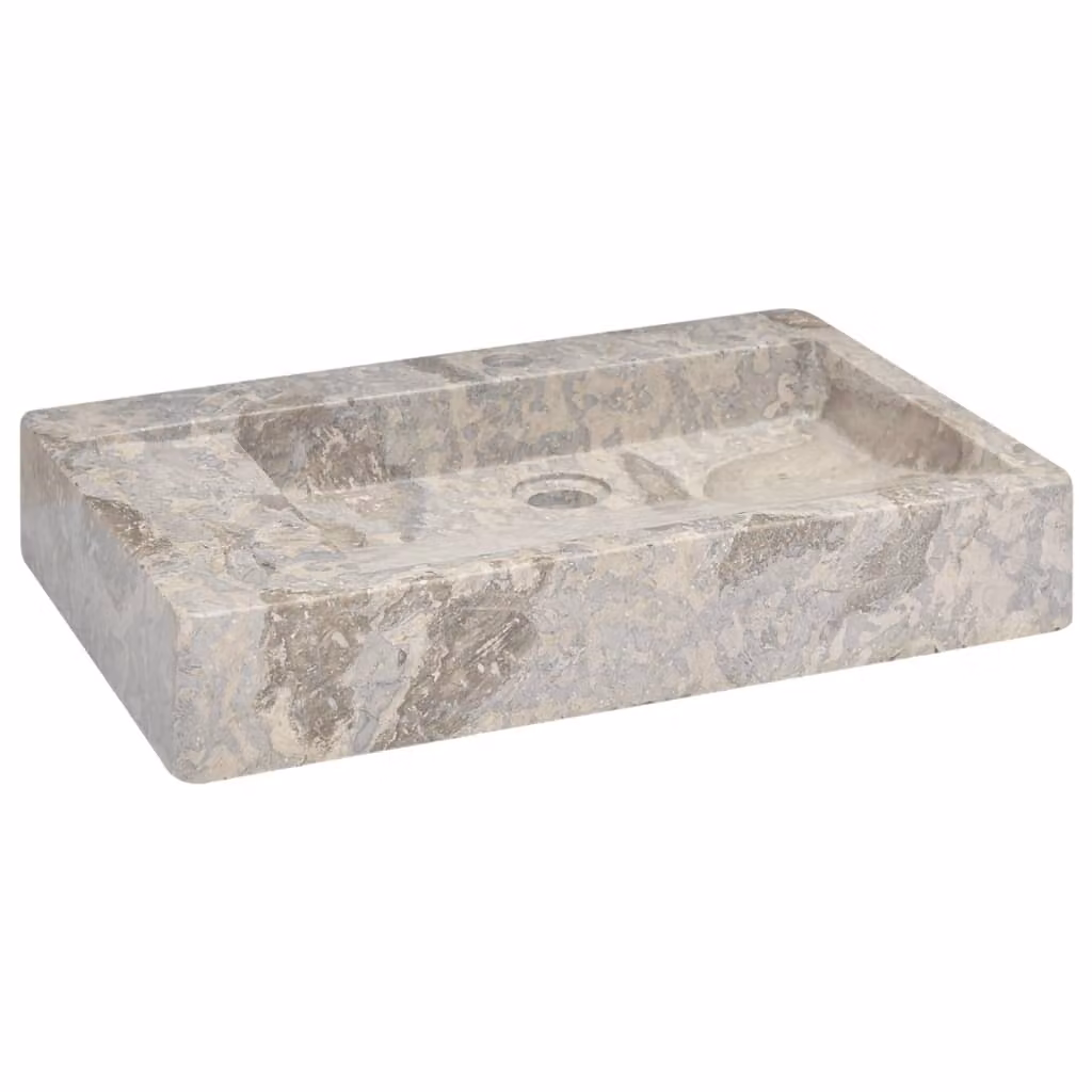 The Living Store Lavabo Grigio 58x39x10 cm Marmo
