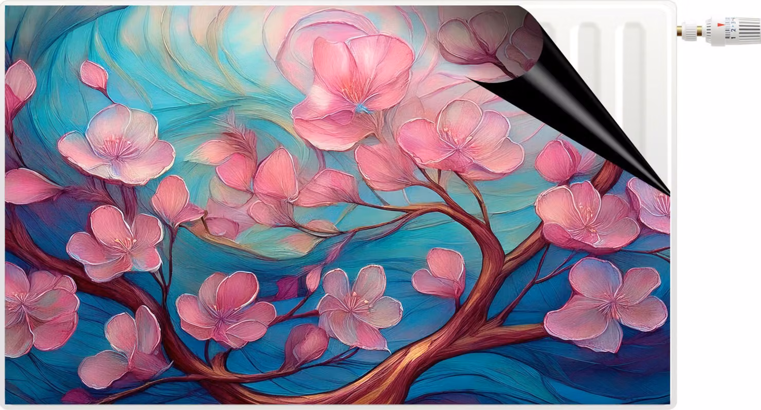 Tappetino per radiatore Copritermosifone decorativo Fiori rosa in fiore
