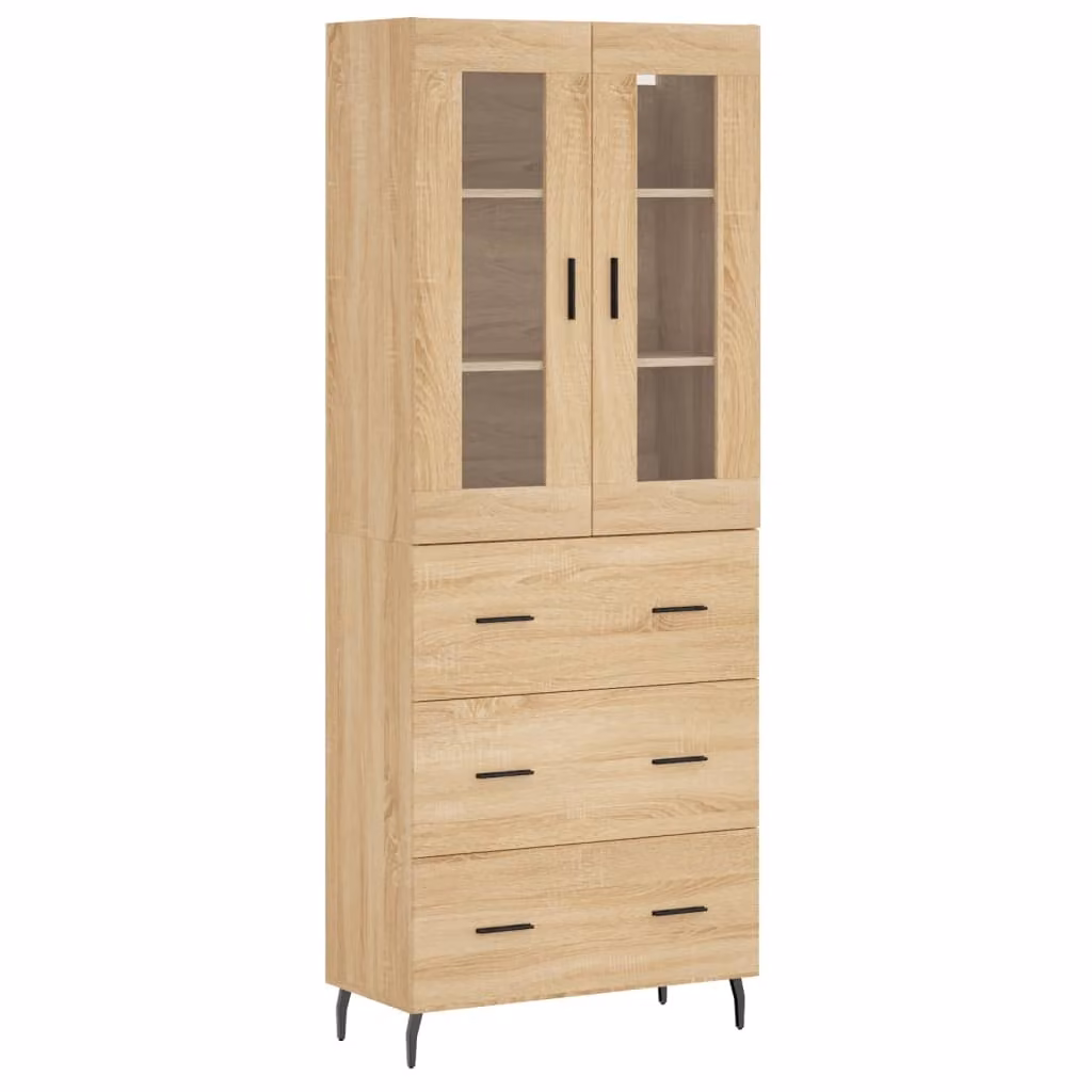 Credenza Rovere Sonoma 69,5x34x180 cm in Legno Multistrato