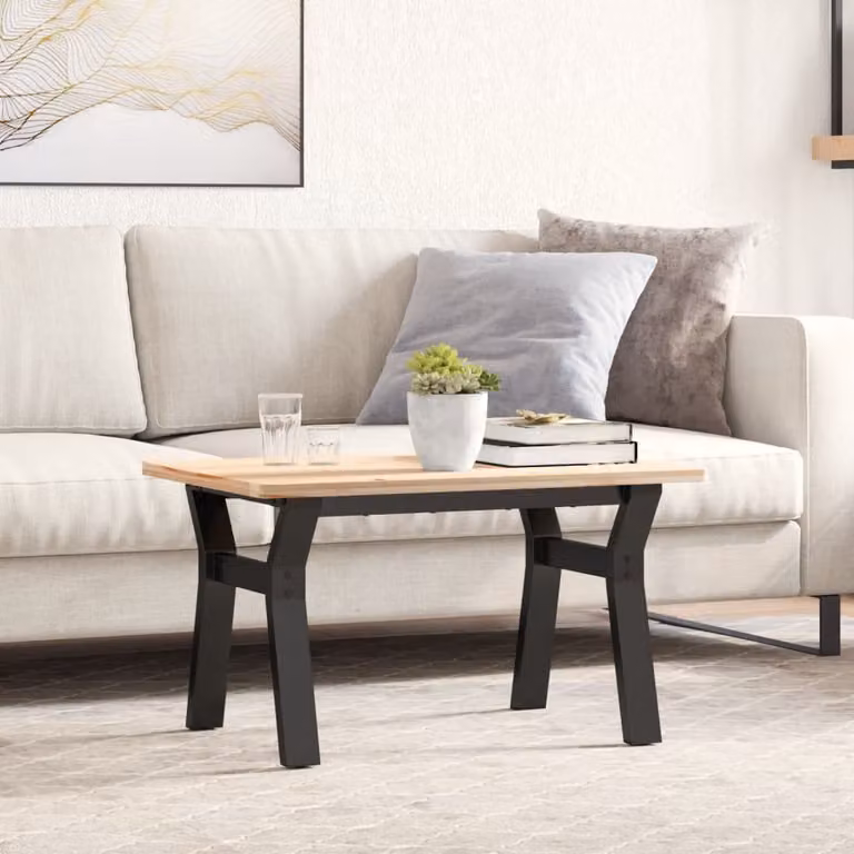 vidaXL Gambe a Y per Tavolino da Salotto in Acciaio Nero Opaco L/P/H: 60 x 40 x 38 cm