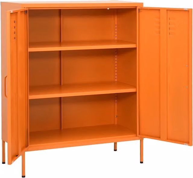Armadietto Arancione 80x35x101,5 cm in Acciaio 336165