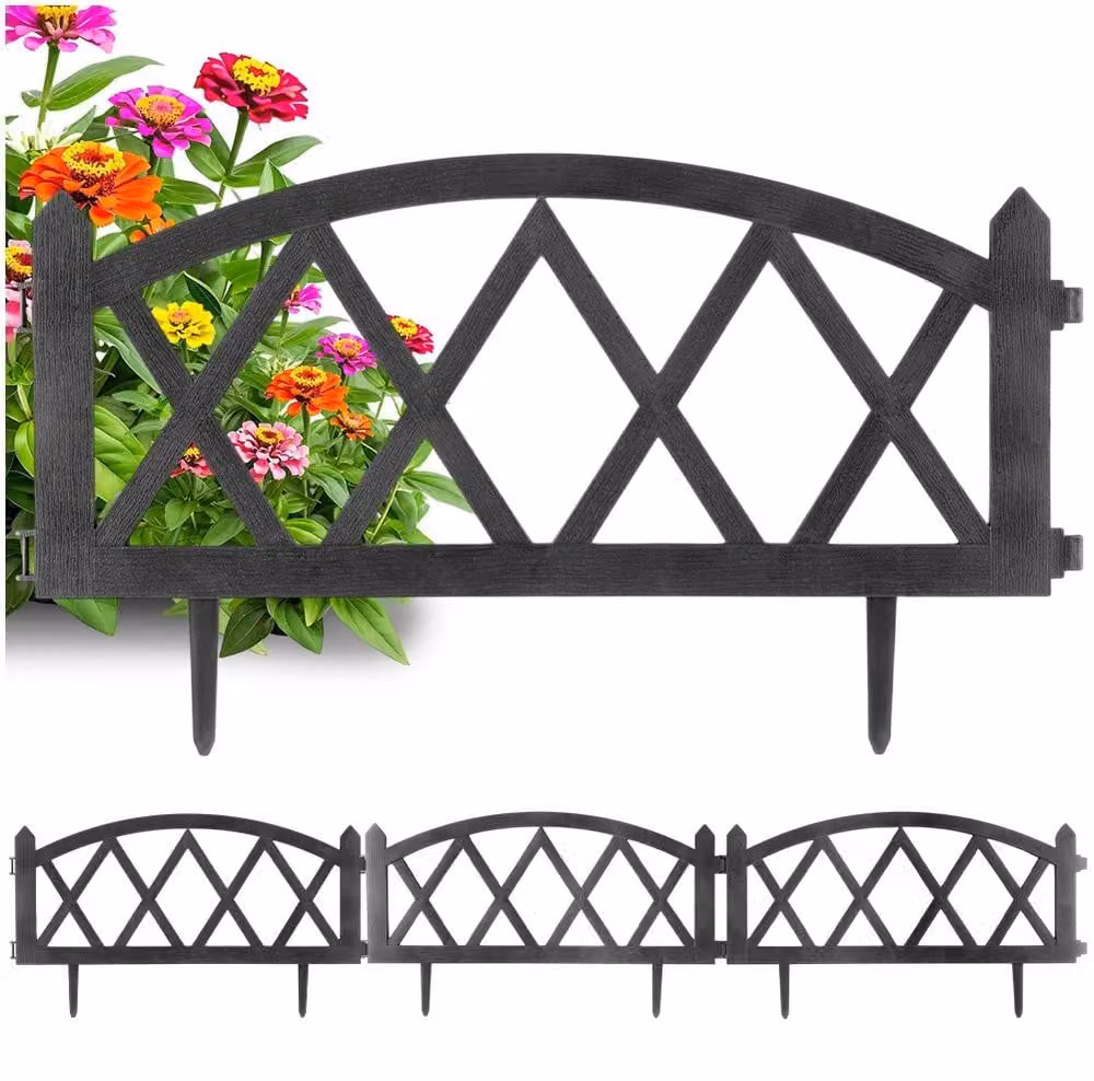 Vilde | Set 4 bordure per aiuole 228 cm - Grigio - Bordatura per giardino e prato - Resistente alle intemperie - Flessibile