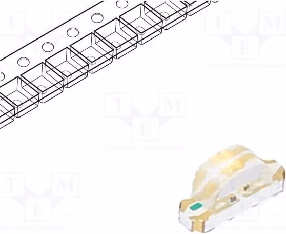 5 LED, verde/blu/giallo, 3,2x1x1,48 mm, 140°, SMD, 20mA, RF-W2S118TS-A51, diodo LED