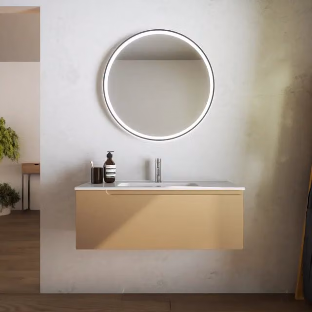 Mobile bagno sospeso 120 cm un cassetto sabbia opaco con lavabo | Ardenne