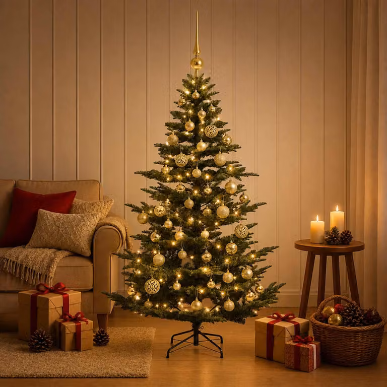 vidaXL Albero di Natale artificiale con palline 120 cm 150 LED