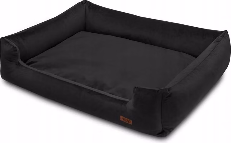 Letto per cani in morbido velluto nero per bulldog HUGGY DOGGY M