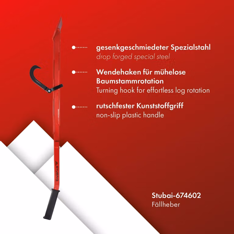 Gancio di sollevamento Forst-Hebekralle, lunghezza 1300 mm, forgiato, gancio incassato