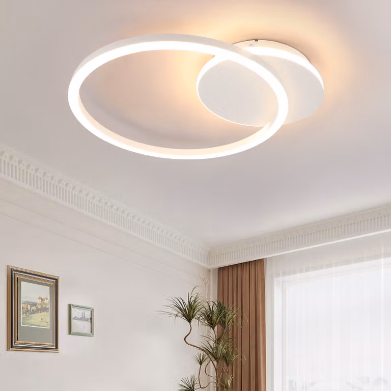 ZMH plafoniera Plafoniera LED cucina 24W 3000K bianco caldo lampada cucina design moderno lampada soggiorno 2 anelli lampada corridoio camera da letto plafoniere in metallo bianco per soggiorno sala da pranzo