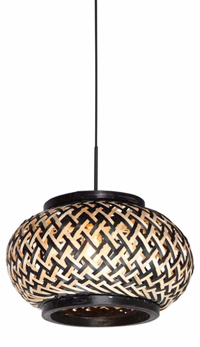 Lampada a sospensione - naturale nero - HaloSwap - bambù metallo - Ø 23cm - E27 - 4538ZW - Steinhauer