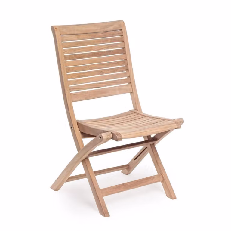 Set di 4 sedie pieghevoli GALILEA in legno teak