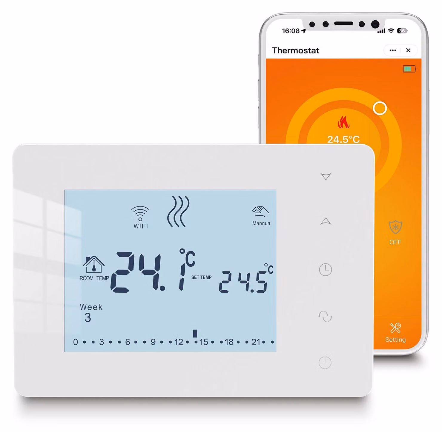 Termostato Wi-Fi a batteria, termostato programmabile