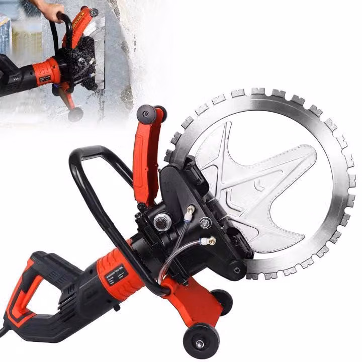Troncatrice per calcestruzzo elettrica - 6000 W, raffreddata ad acqua - Profondità di taglio: 29 cm - Lama in lega di titanio