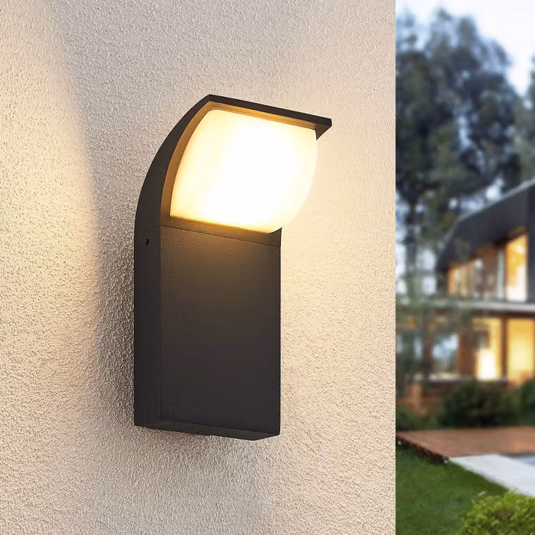 Applique da esterni a LED Tinna Lucande, Nero, Alluminio, Moderno, Applique LED da esterni