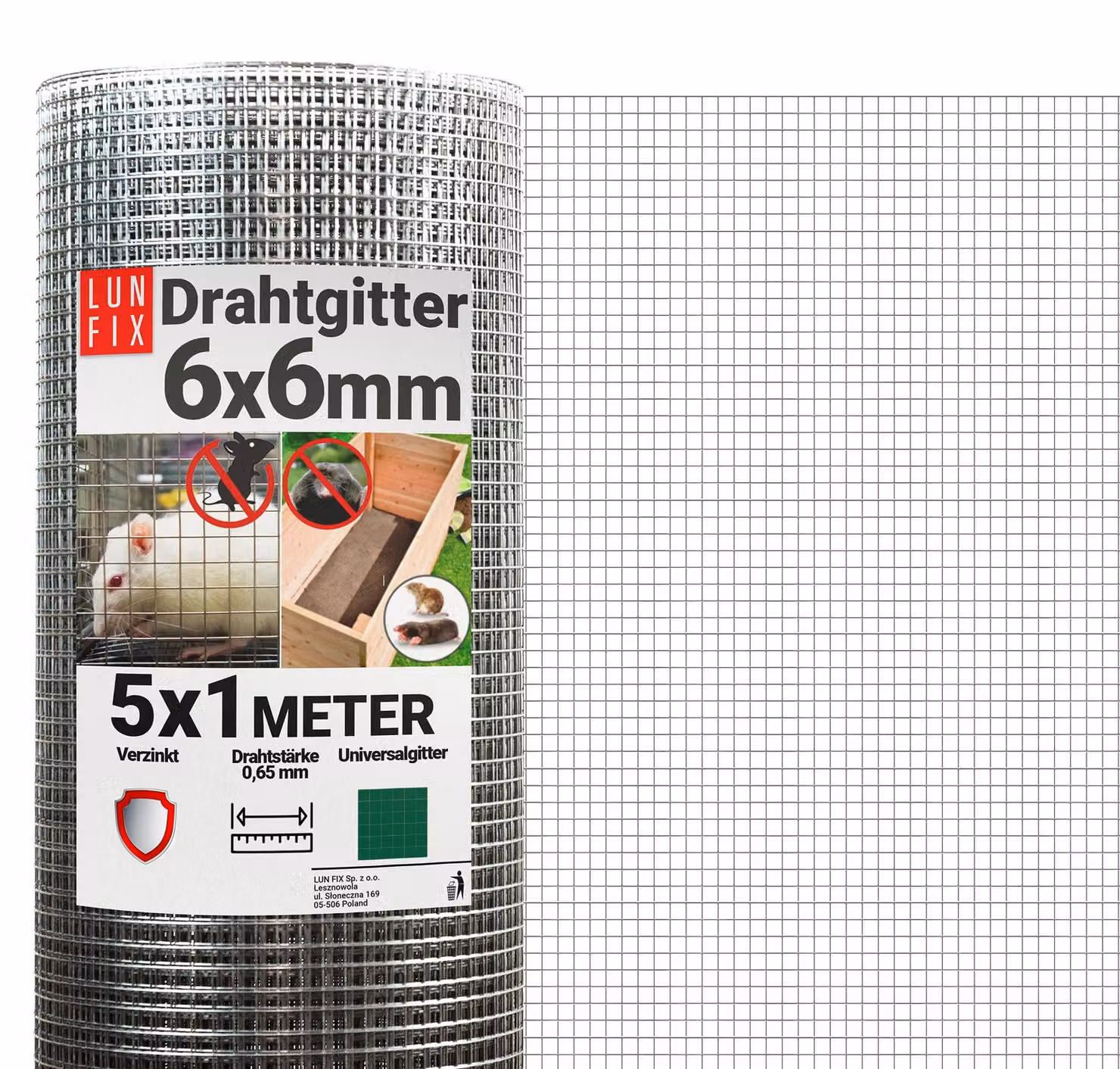 Omgoods - Rete a maglia fine 6x6 mm - 1x5 metri. Filo ideale per conigli e recinzioni da giardino