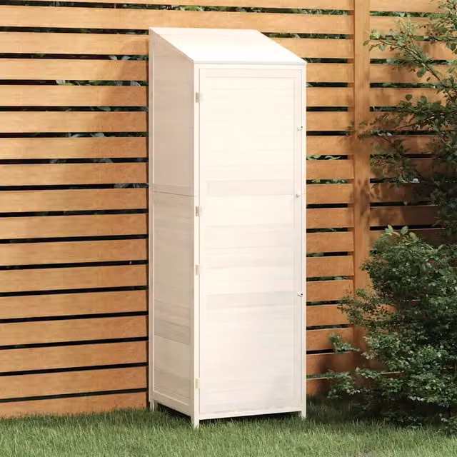 Capanno da Giardino Bianco 55x52x174,5 cm Legno Massello Abete 152187