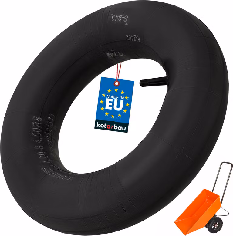 KOTARBAU® Camera d'aria Gomma 4.00-8 Nero ⌀ 33cm Valvola Dritta Camera D'Aria Per Carriola Standard per Pneumatic Resistente
