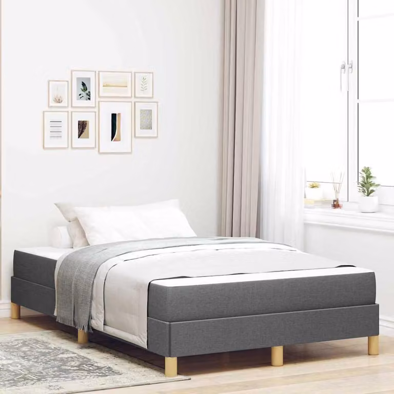 Maison Exclusive - Letto boxspring con materasso grigio scuro 120 x 190 cm tessuto