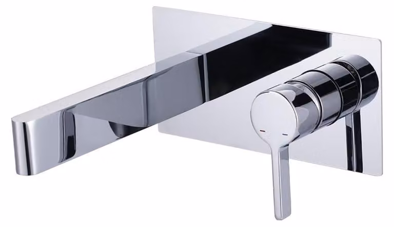 Miscelatore monocomando per lavabo da incasso, realizzato in ottone e acciaio inossidabile