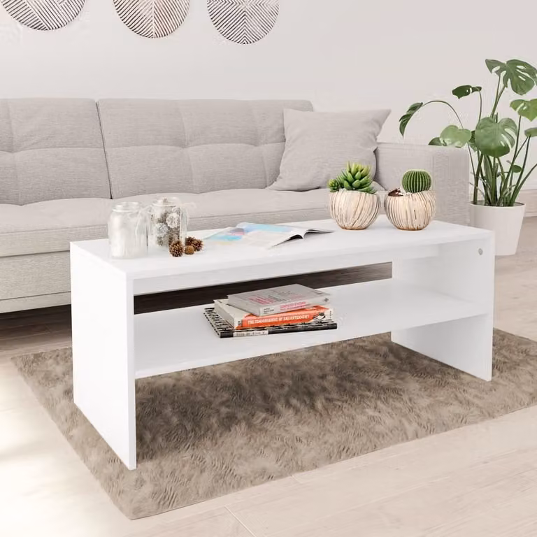 Maison Exclusive - Tavolino bianco, dimensioni 100x40x40 cm, realizzato in materiale composito di legno