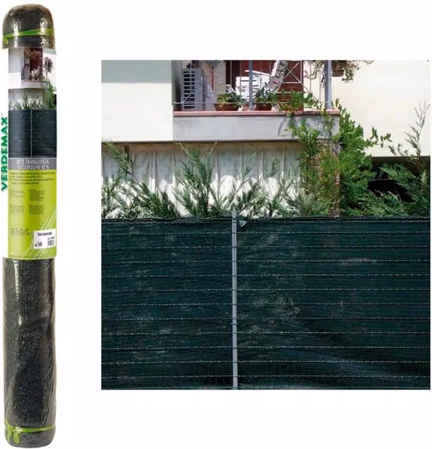Rete frangivista 95% verde scuro h 2 x 50 metri gazebi pergolati giardini e terrazzi verdemax