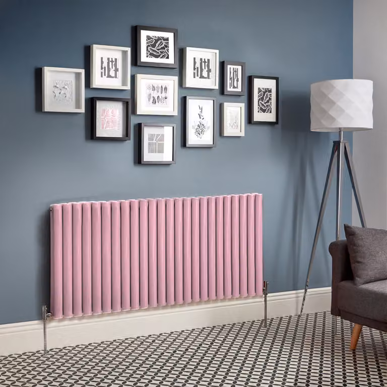 Radiatore di Design Orizzontale  Rosa (Rosa (Camellia Rosa)) -  635mm x 1416mm  - Pannello Doppio  - Revive