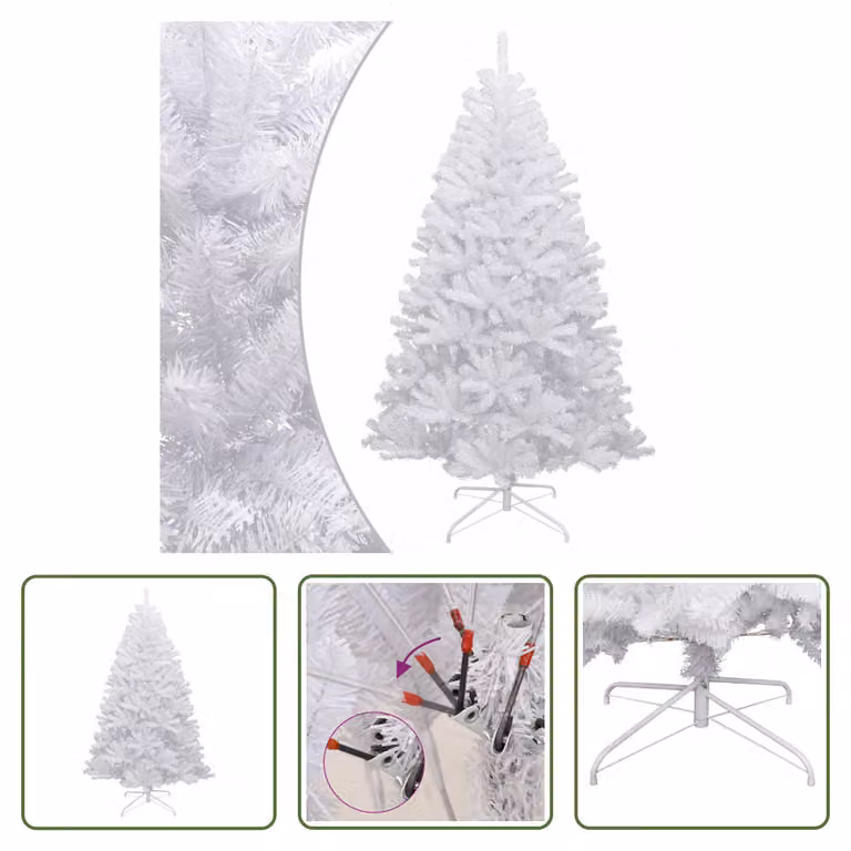 The Living Store Albero di Natale Artificiale Pieghevole Coperto di Neve 120 cm