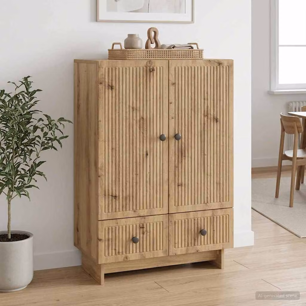 Credenza in legno stile classico vidaXL colore rovere marrone L: 66 cm, P: 34,5 cm, H: 95 cm