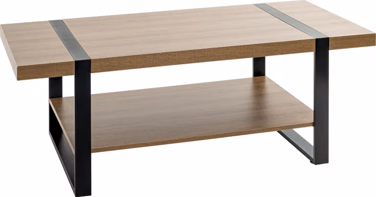 Tavolino HAKU, legno di quercia, nero - Metallo, pannello truciolare, dimensioni: 120x45x60 cm