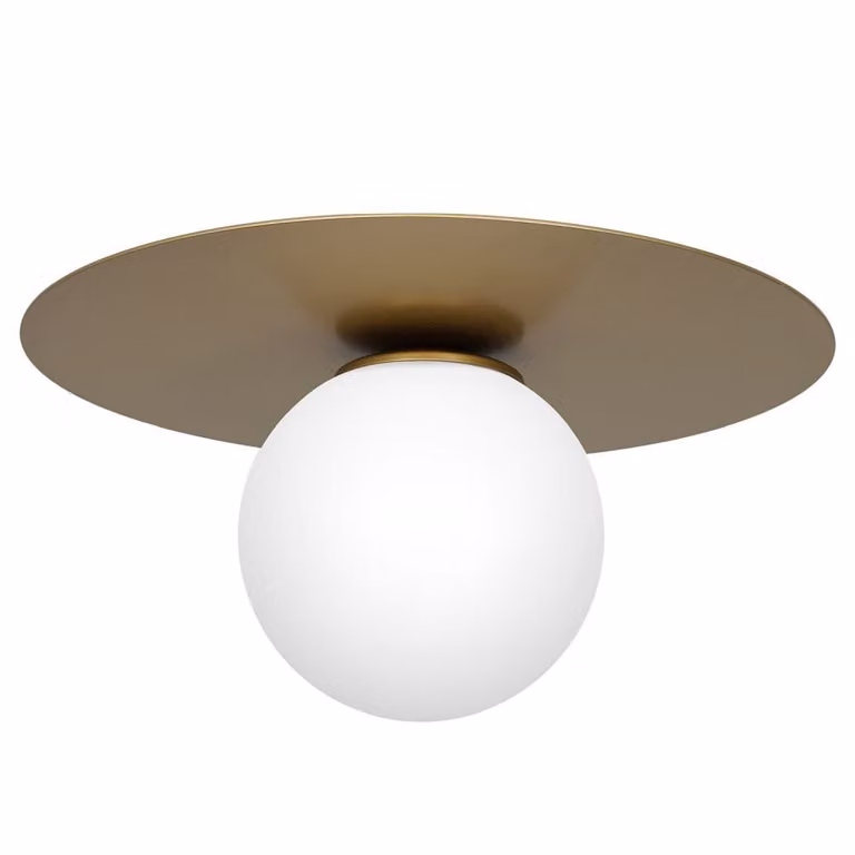Lampada a sospensione Flat oro opaco-bianca 1xE14x15W metallo dim.: 19x35x35 cm IP20 Luminex