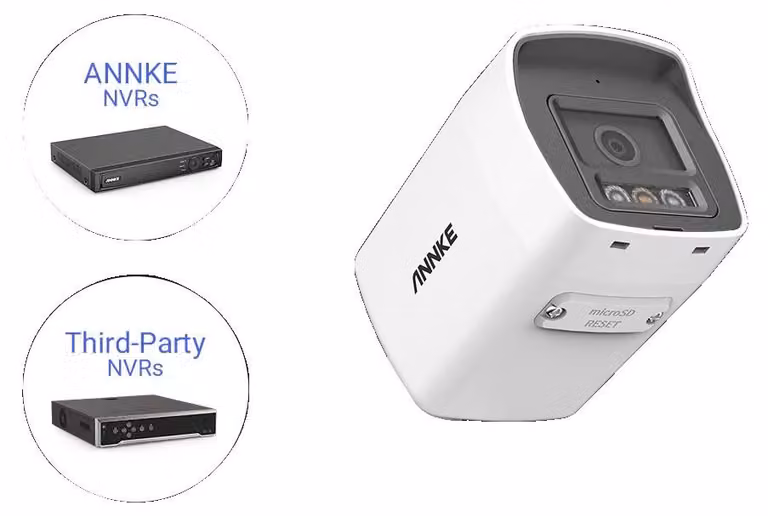 Telecamera di sicurezza, risoluzione 12MP, visione notturna con doppia illuminazione, senza alimentatore