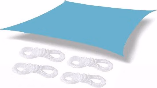 Tenda da sole rettangolare robusta, resistente ai raggi UV, antistrappo e antiruggine; telo traspirante per terrazze esterne e giardini con prato (2x2 m)