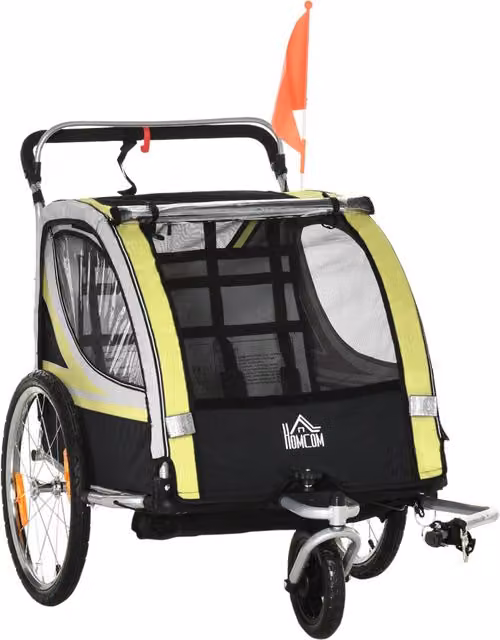 Rimorchio Bici Bambini 2 in 1 Zephmum Giallo Multi-convertibile