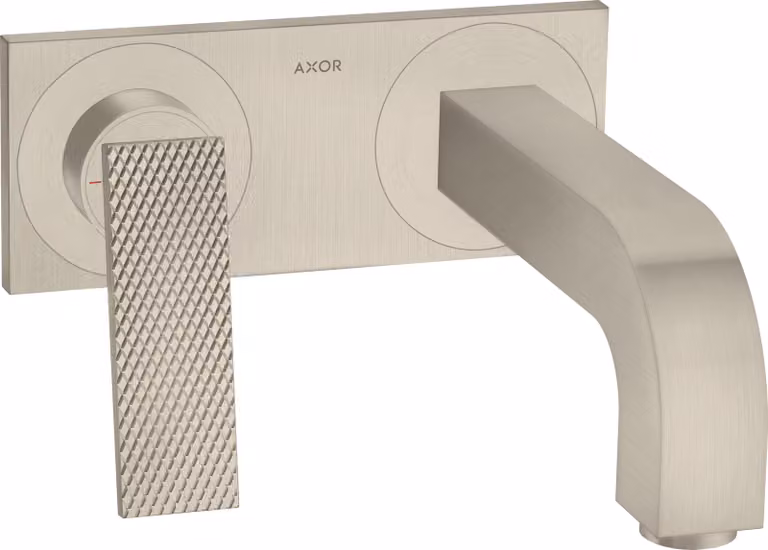hansgrohe AXOR Citterio Mitigeur de lavabo, finition losange, encastré, saillie 220mm, vidage non verrouillable, avec plaque, 39171820, 39171820