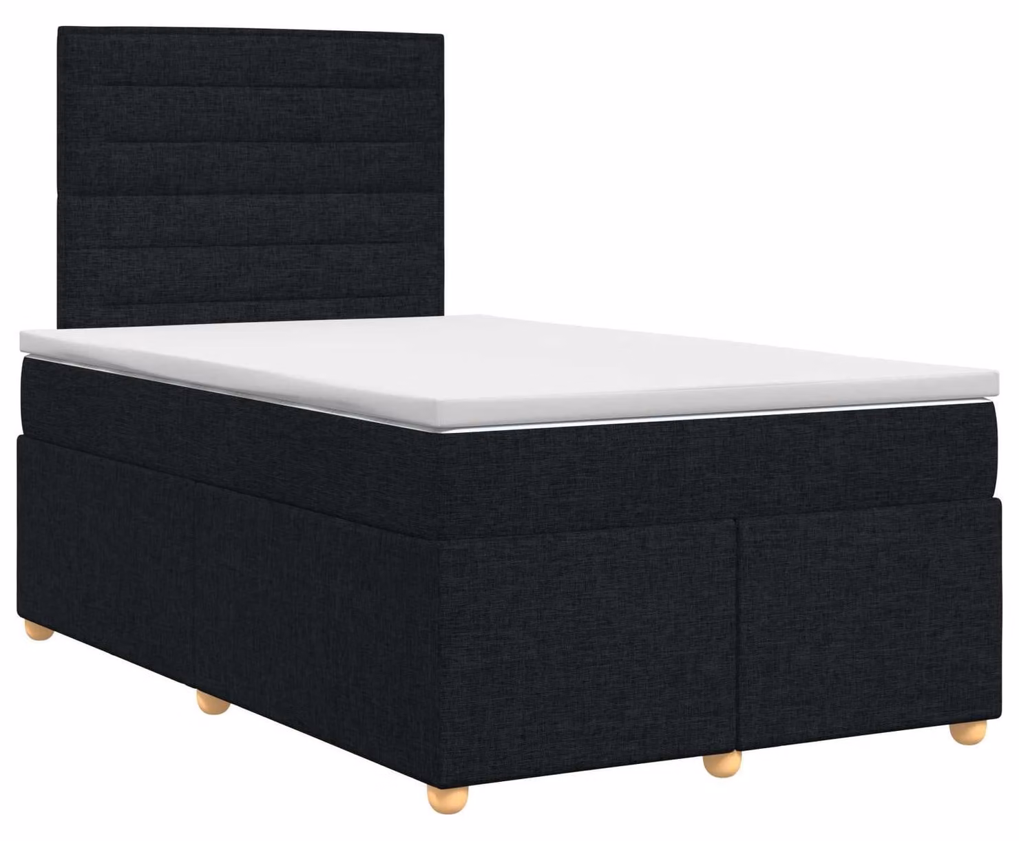 Letto a molle con materasso nero 120 x 200 cm in tessuto