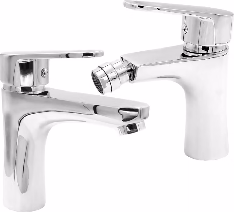 Granitan - Rubinetto per lavabo - Rubinetto da bagno - Cromo - con rubinetto per bidet - Rubinetto per lavabo - COBI