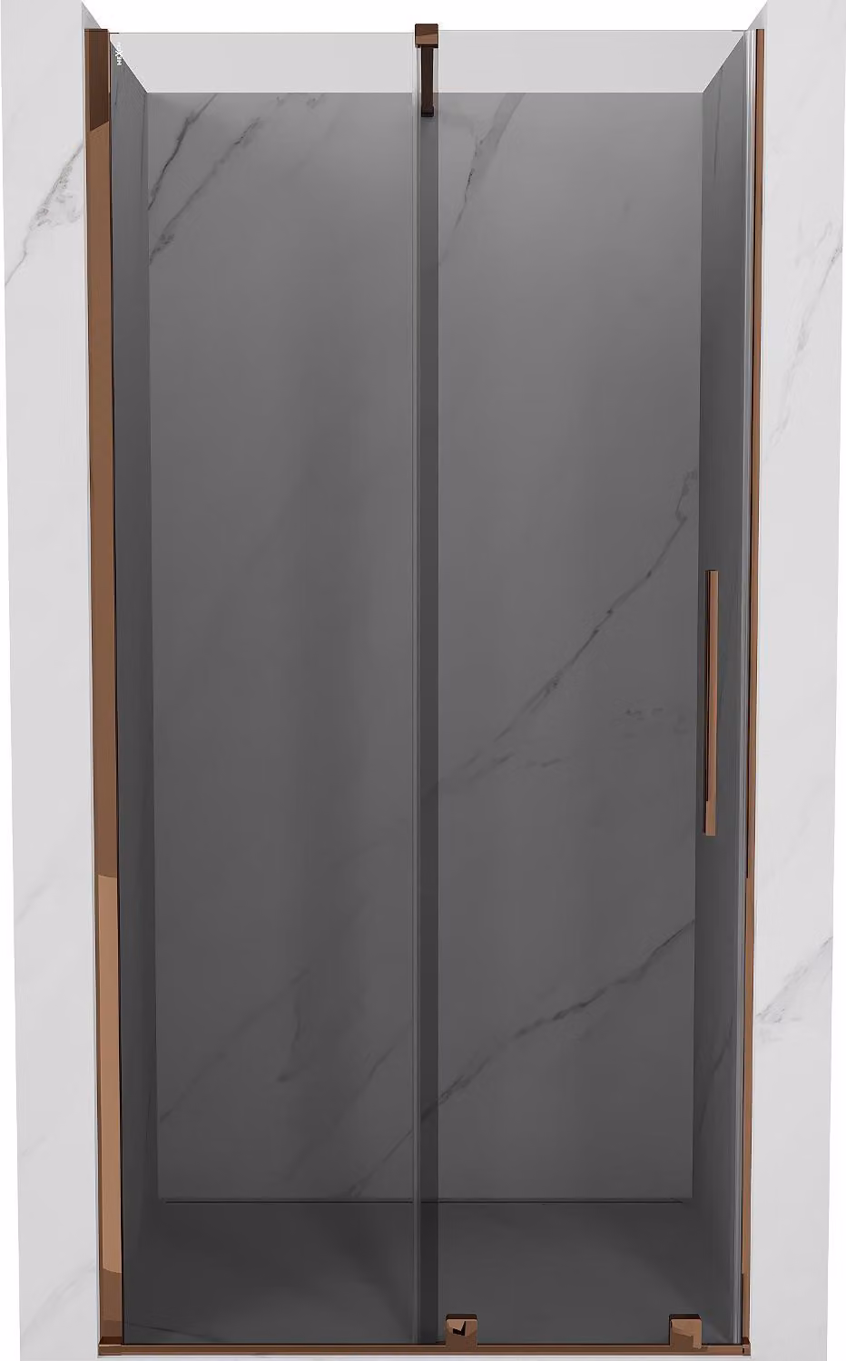 Mexen Velar porta doccia scorrevole 110 cm, grafite, oro rosa - 871-110-000-41-60