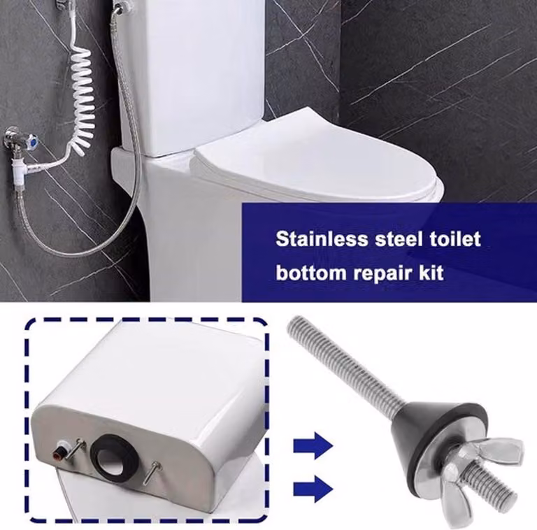 Kit di riparazione per sedile del WC - Acciaio inossidabile - Cerniere - Antiscivolo - Set di 4 pezzi - Adatto a tutti i WC standard - Bianco