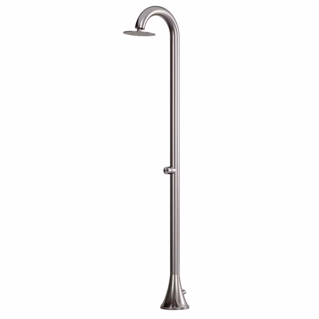 Doccia Sined Luna in Acciaio Inox Spazzolato con Soffione e Miscelatore Tondo Temporizzato Argento – 2